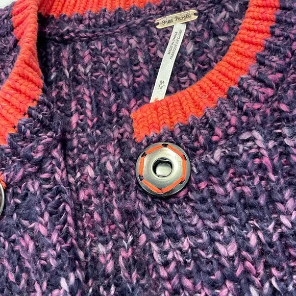 Free People Purple Combo Knit Cardigan-NWT - Picture 9 of 16